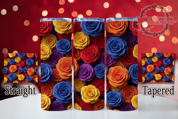 3D Blooming Rose Floral Tumbler: Vibrant Design for Your Projects