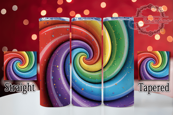 3D Colorful Abstract Tumbler Design for 20oz Skinny Tumblers