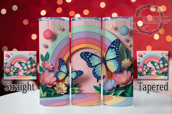 3D Elegant Butterfly Tumbler Design for 20oz Skinny Tumblers