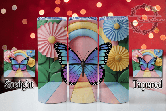 3D Floral Butterfly Tumbler: A Vibrant Design for Creative Projects