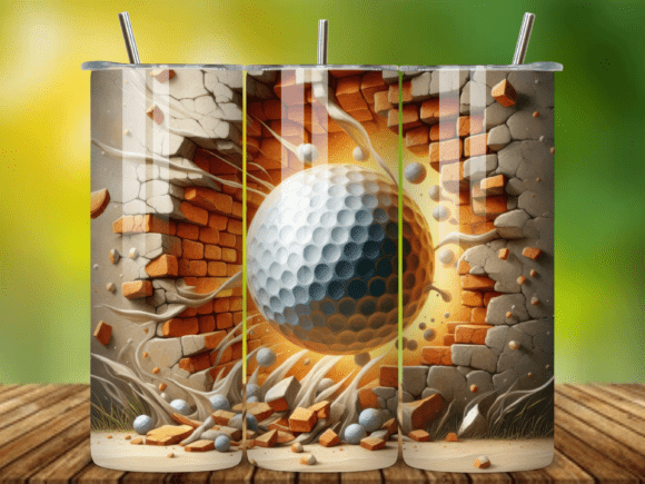 3D Golf Ball 20oz Tumbler Wrap V.8: A Detailed Design Asset
