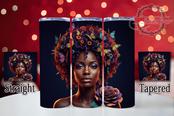 3D Melanin Butterfly Queen Tumbler Design