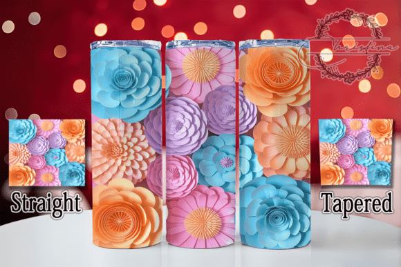 3D Pastel Soft Floral Tumbler Design: A Creative Asset