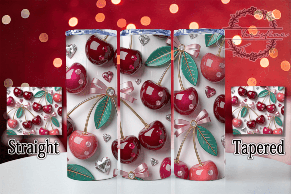 3D Pink Coquette Cherry 20oz Tumbler: A Sweet Design Asset