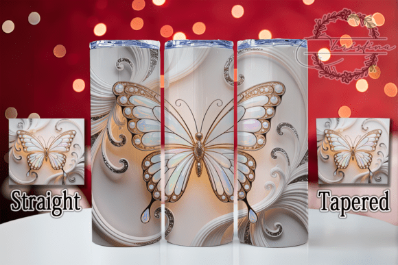 3D Sparkling Glitter Butterfly Tumbler: A Creative Design Asset