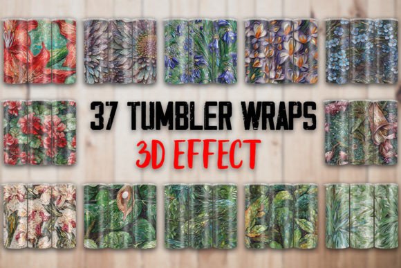 3D Vintage Flowers Tumbler Wrap: A Touch of Floral Elegance