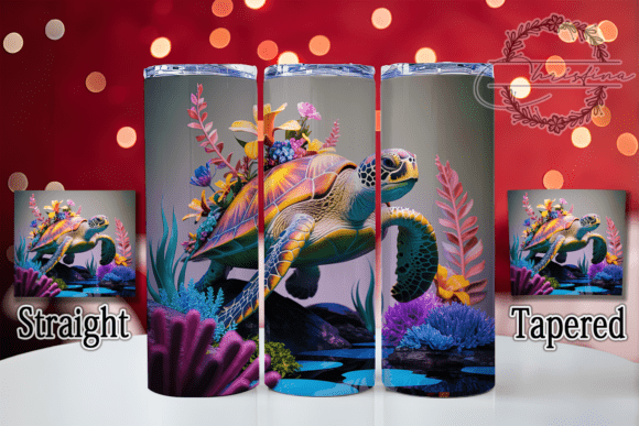 3D Whimsical Sea Turtle Tumbler Design for Creative Projects